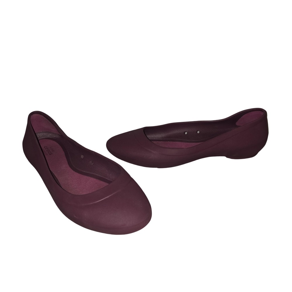 Crocs Flats Shoes Women 9 Purple Ballet Comfort Lightweight Slip On Water